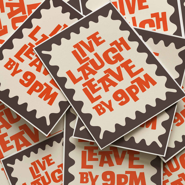 Sarcastic “Live Laugh Leave” printable wall art in bold minimalist typography—funny home decor for offices, entryways, or anyone with a dark sense of humor.