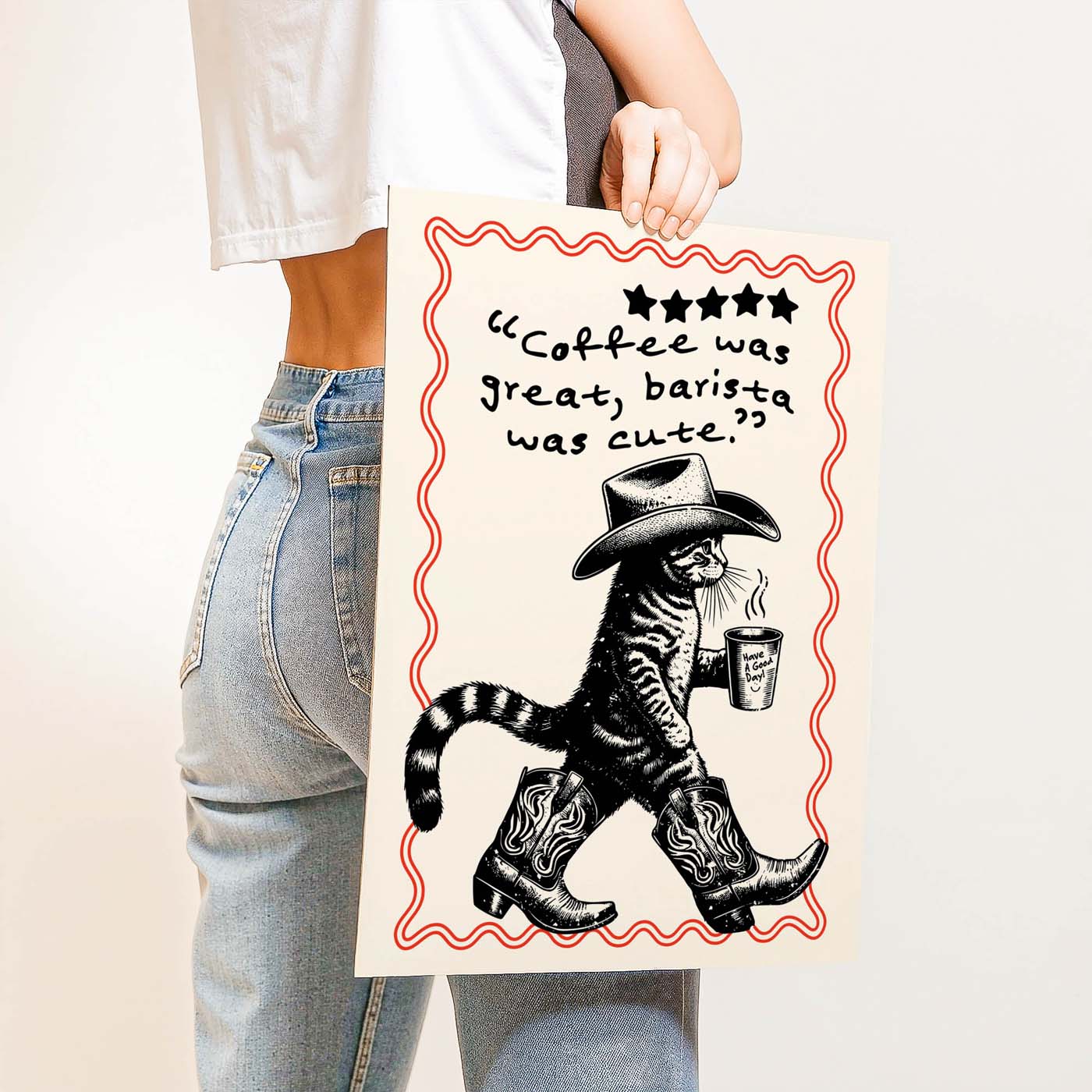 Coffee Was Great, Barista Was Cute — Printable Wall Art