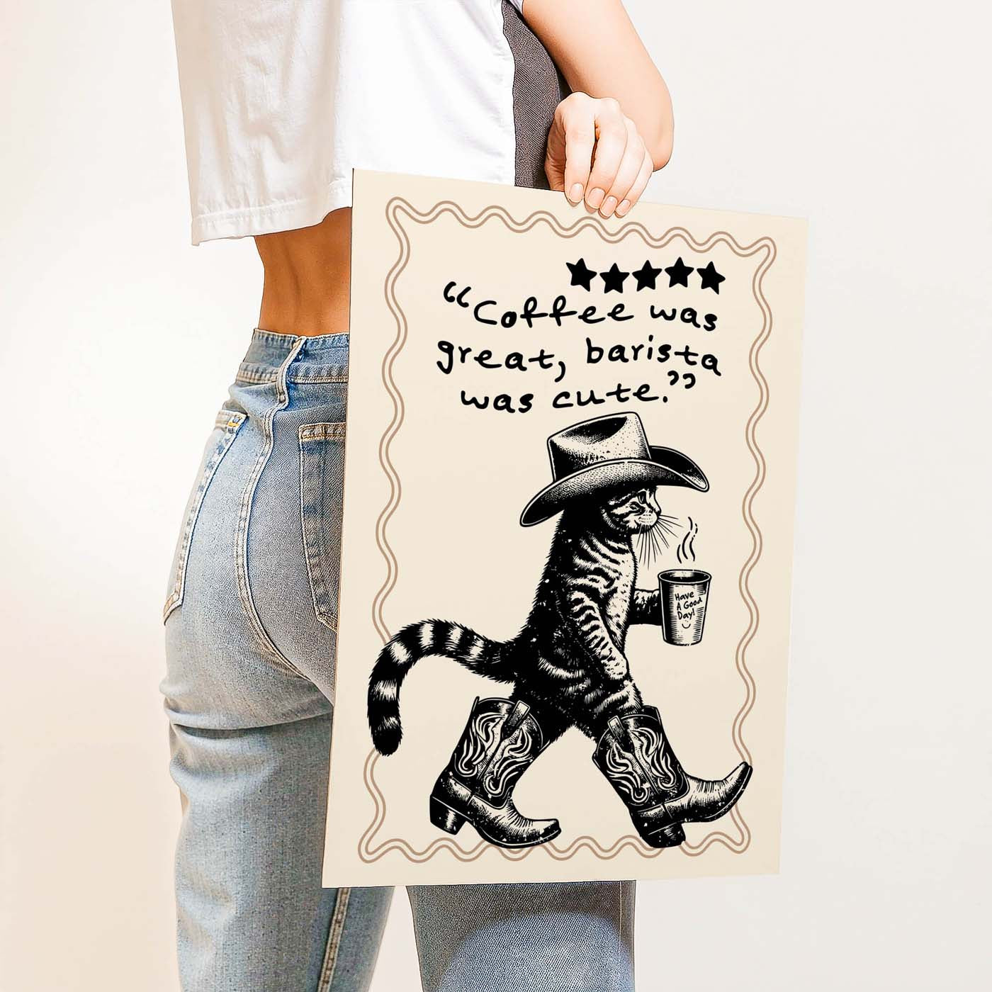 Coffee Was Great, Barista Was Cute — Printable Wall Art
