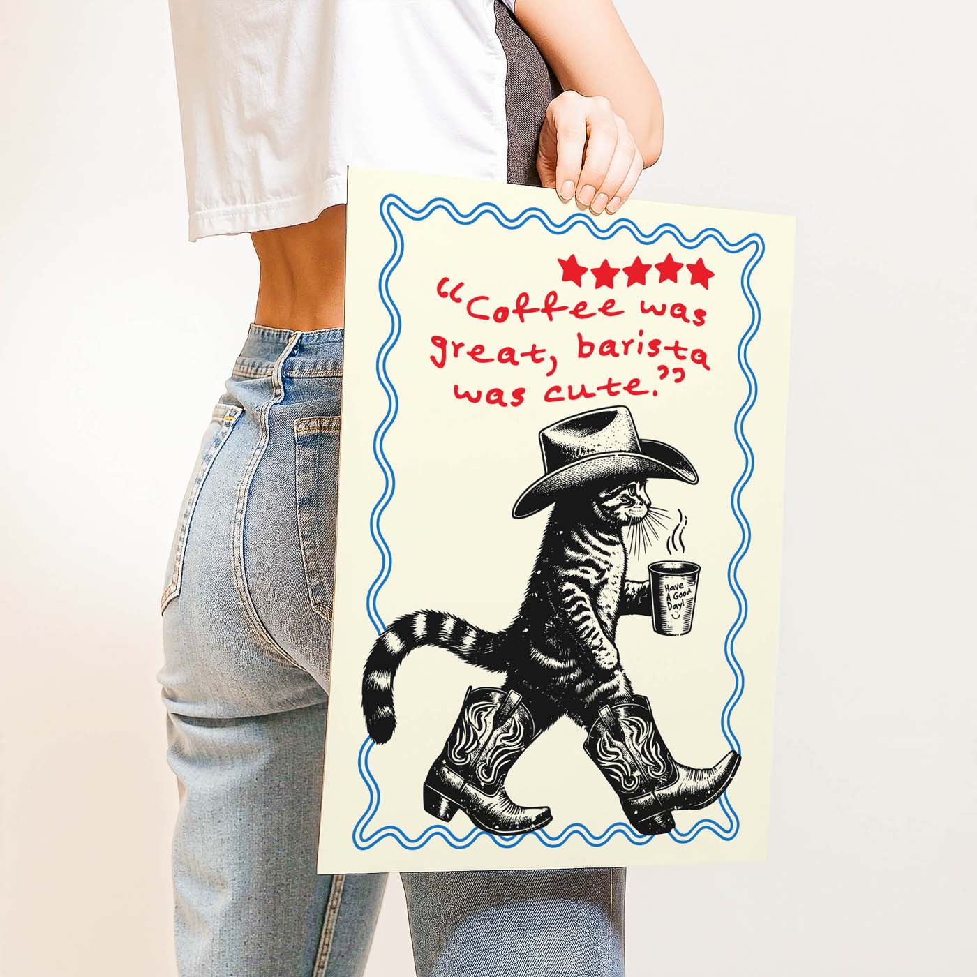 Coffee Was Great, Barista Was Cute — Printable Wall Art