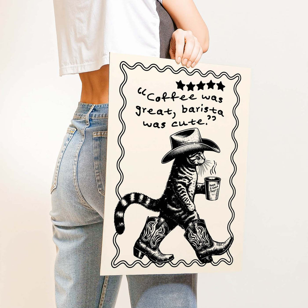 Coffee Was Great, Barista Was Cute — Printable Wall Art