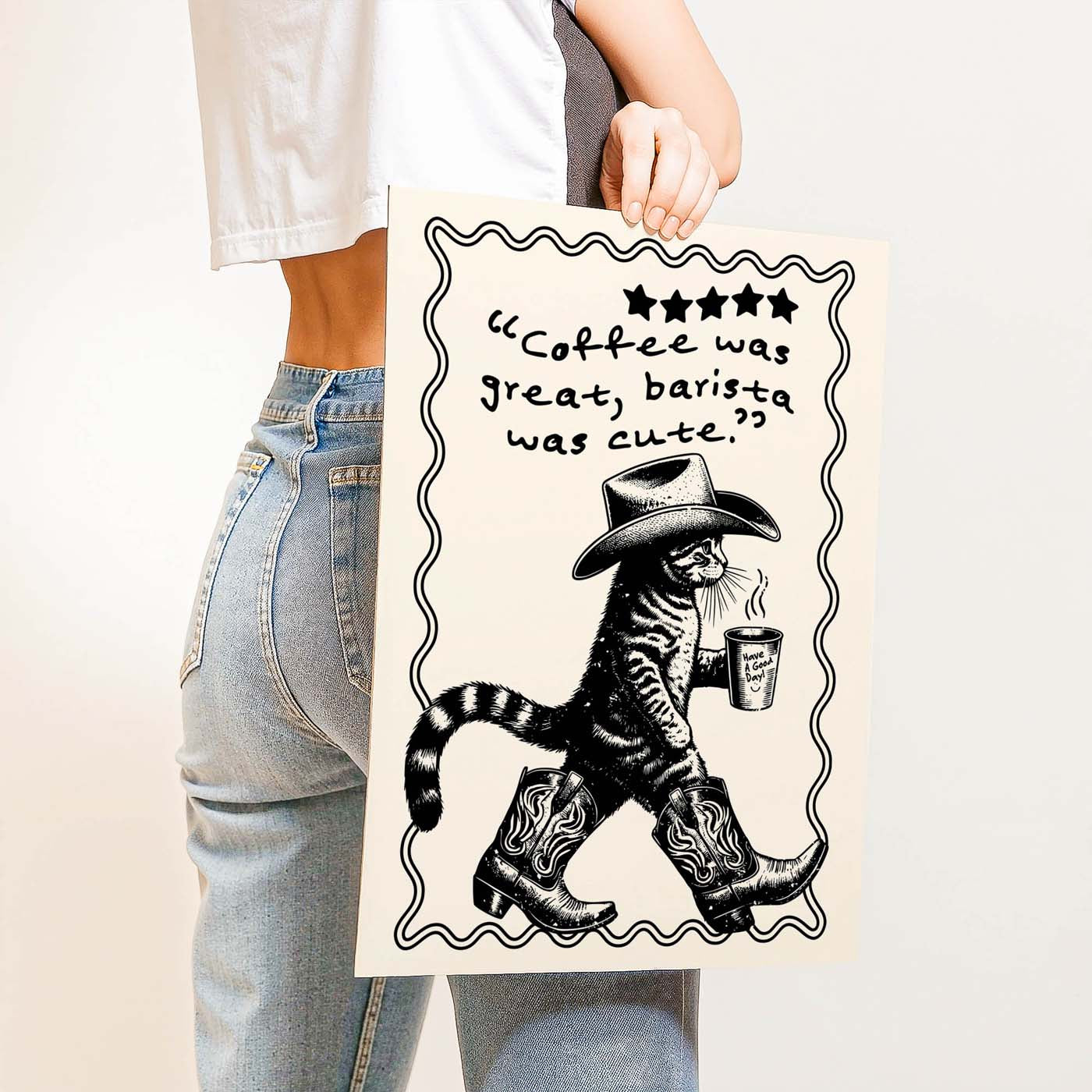 Coffee Was Great, Barista Was Cute — Printable Wall Art