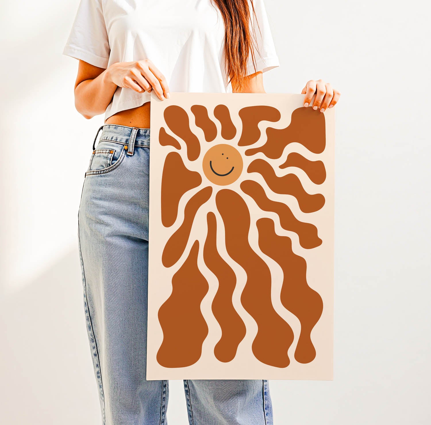 Best-selling “Here Comes the Sun” nursery wall art print – trendy retro-style decor for kids’ rooms, playrooms, or cheerful entryway styling.