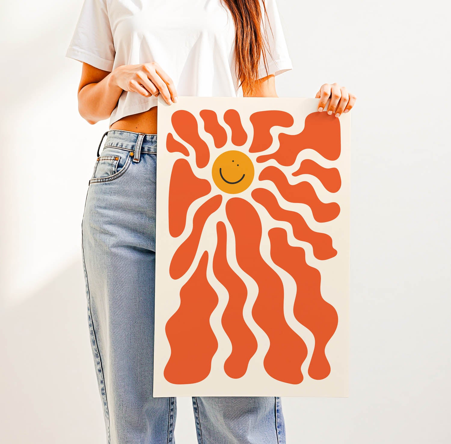 Best-selling “Here Comes the Sun” nursery wall art print – trendy retro-style decor for kids’ rooms, playrooms, or cheerful entryway styling.