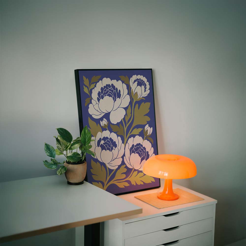 Retro Peonies — Printed & Shipped Wall Art