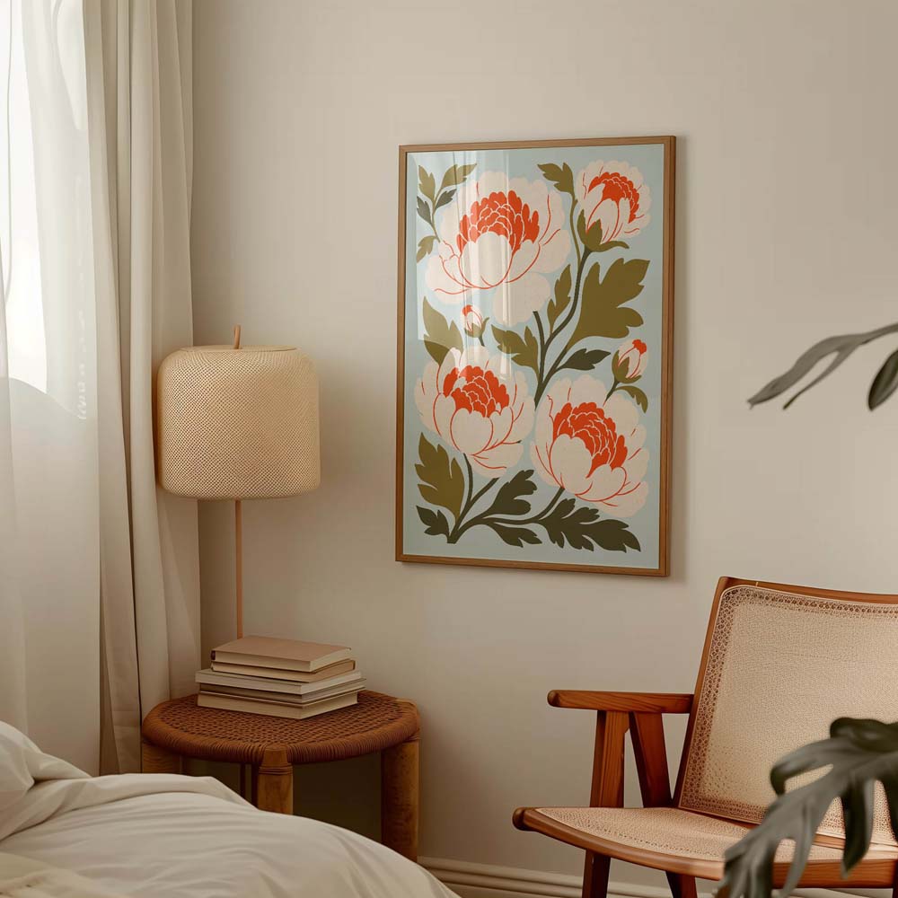 Retro Peonies — Printed & Shipped Wall Art