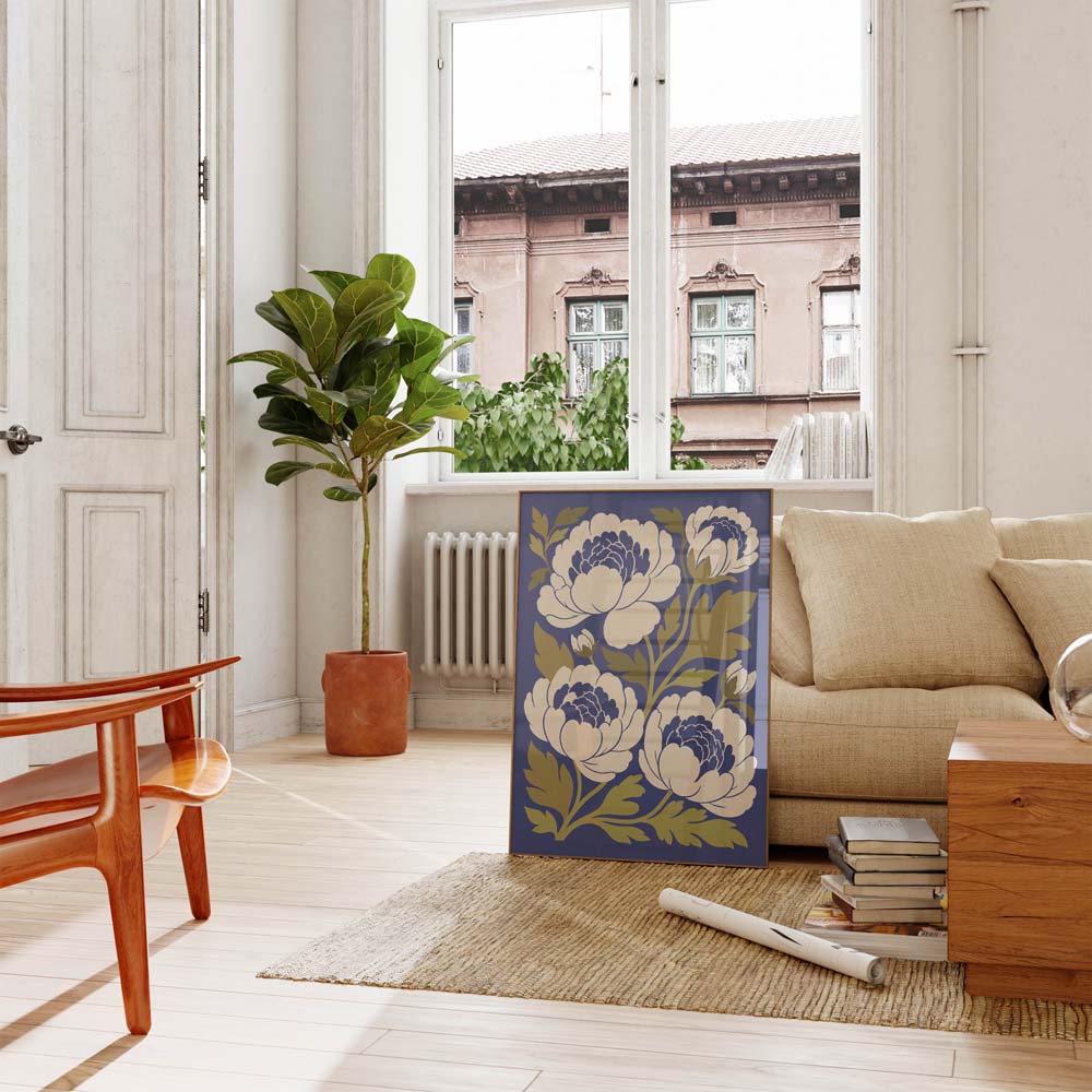Retro Peonies — Printed & Shipped Wall Art