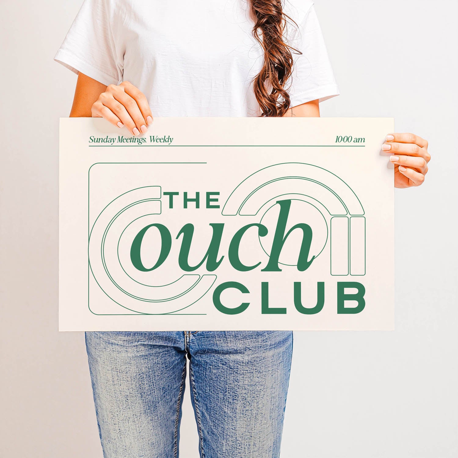 Best-selling horizontal printable wall art that says “The Couch Club” – retro 70s-inspired design perfect for above the couch, living rooms, or cozy spaces.