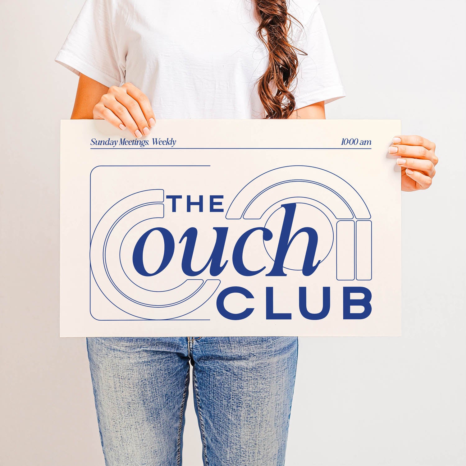 Best-selling horizontal printable wall art that says “The Couch Club” – retro 70s-inspired design perfect for above the couch, living rooms, or cozy spaces.