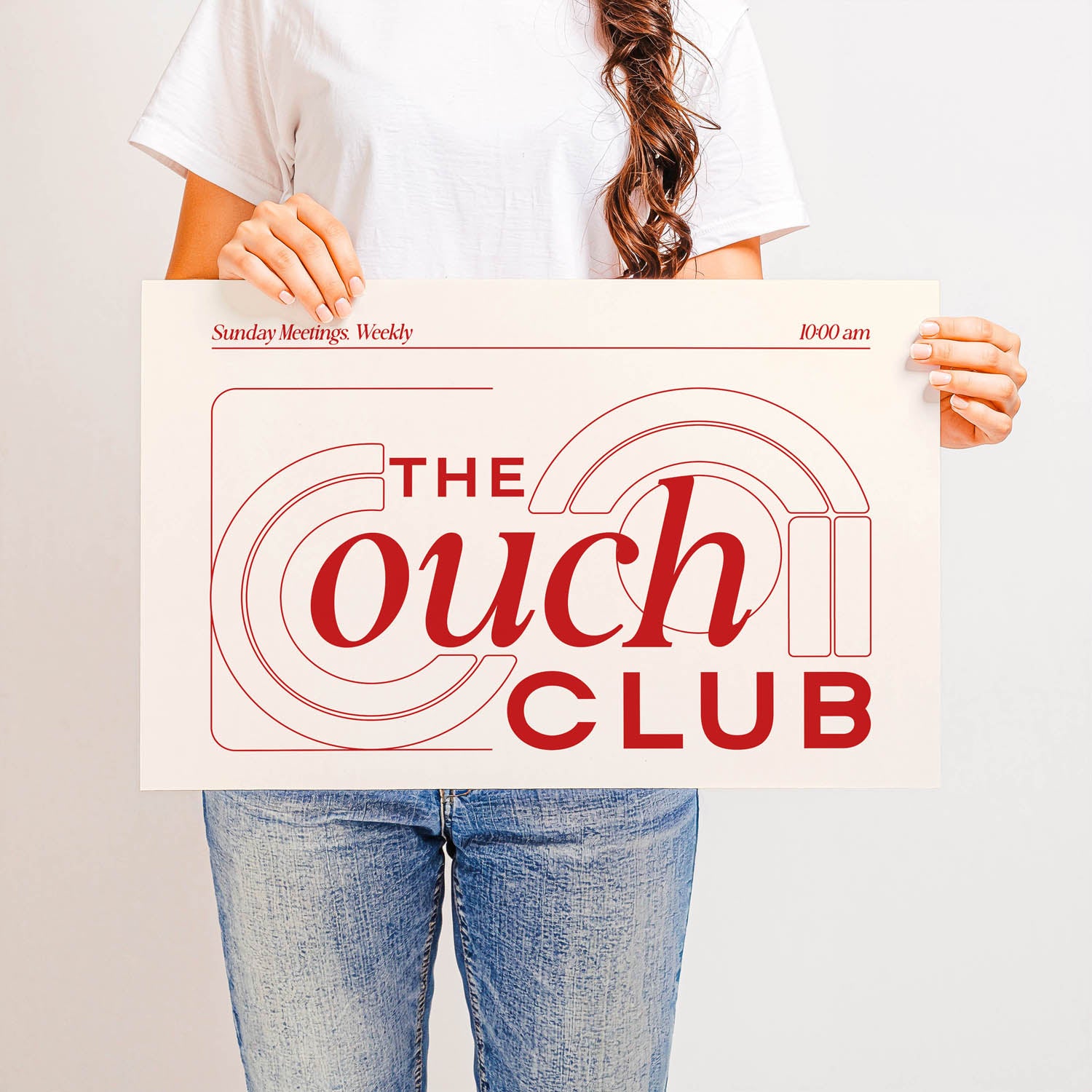 Best-selling horizontal printable wall art that says “The Couch Club” – retro 70s-inspired design perfect for above the couch, living rooms, or cozy spaces.