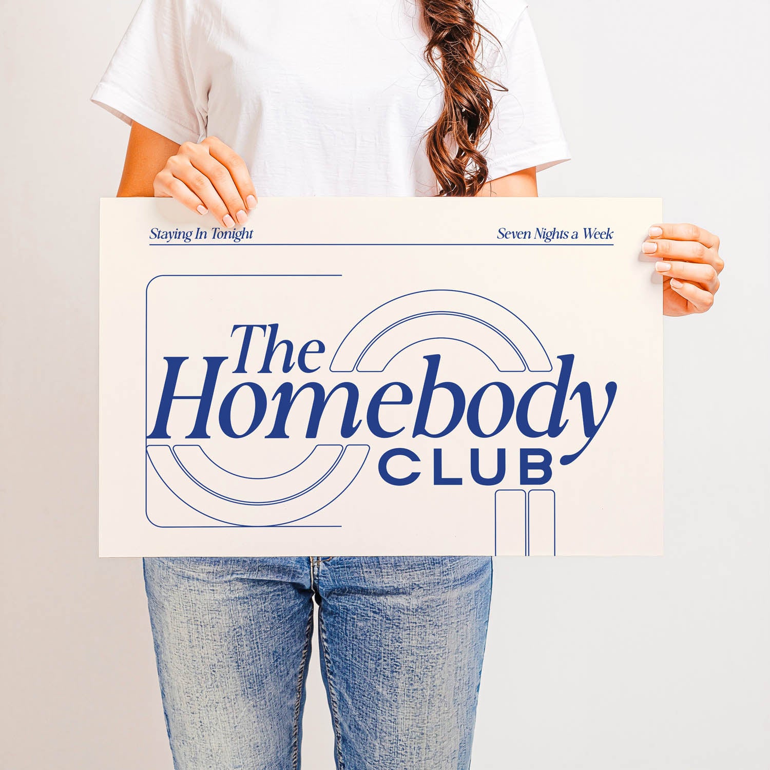 Best-selling mid-century modern wall art print that says “The Homebody Club” – retro 70s-inspired typography for cozy interiors and aesthetic home decor.